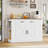 47.2”W Extendable Farmhouse Sideboard with Drop-Leaf & Power Outlets | Mobile Serving Cart & Storage Cabinet-2086864710