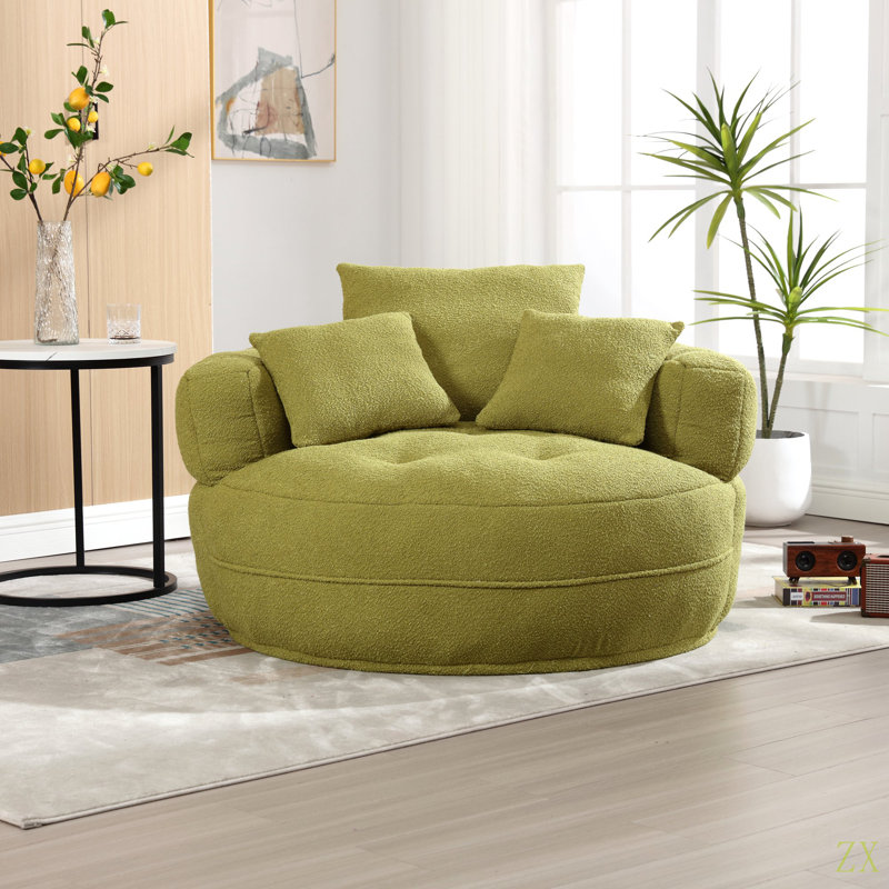 Canapé-lit simple Chenille, Boucle verte
