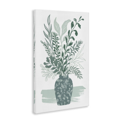 Green Kitchen Planter Canvas Wall Art, design by Martina Pavlova