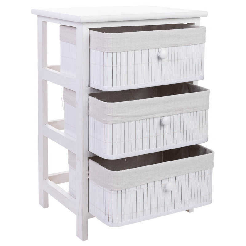 Saveah 40cm W 3 - Drawer Chest of Drawers, White