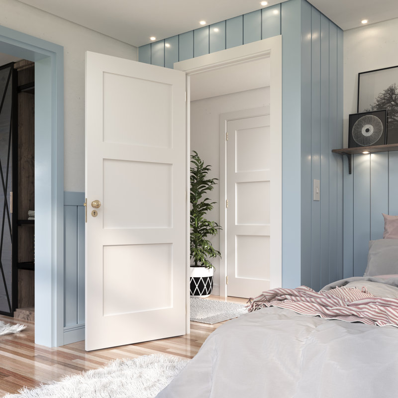 White Primed Pine Wood 20" x 80" 3-Panel Bifold Door