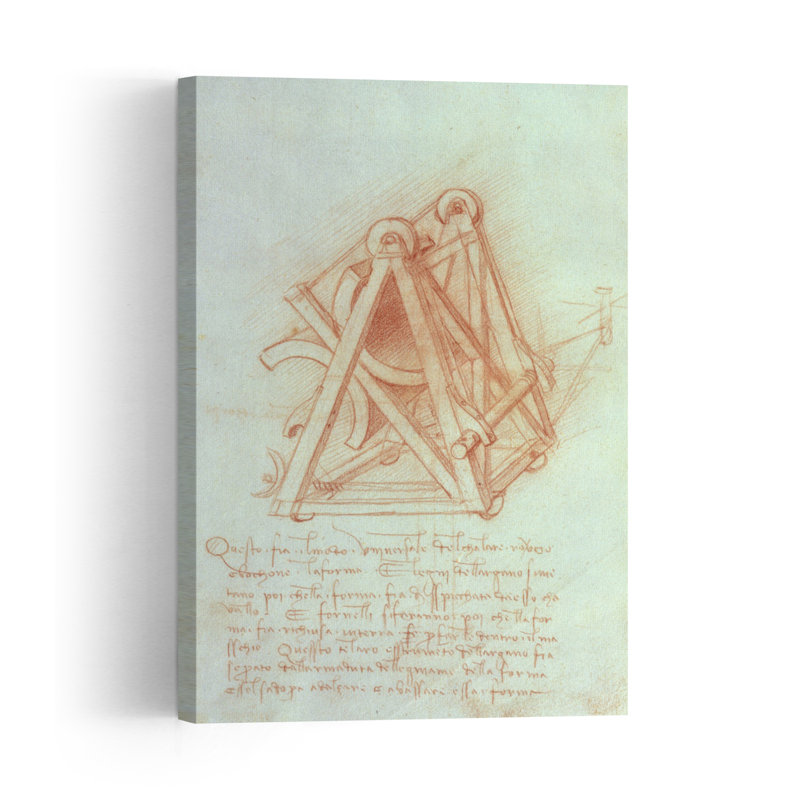 Study Of The Wooden Framework With Casting Mould For The Sforza Horse, Fol. 154V From The Codex Madrid II, C.1491-93 Contemporary Horse Wall Art Print