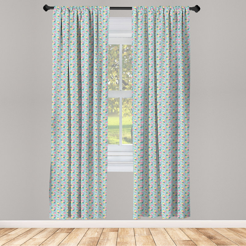 Rideaux 4 panneaux Bungalow Rose Shabby Flora, L 56 po x L 84 po