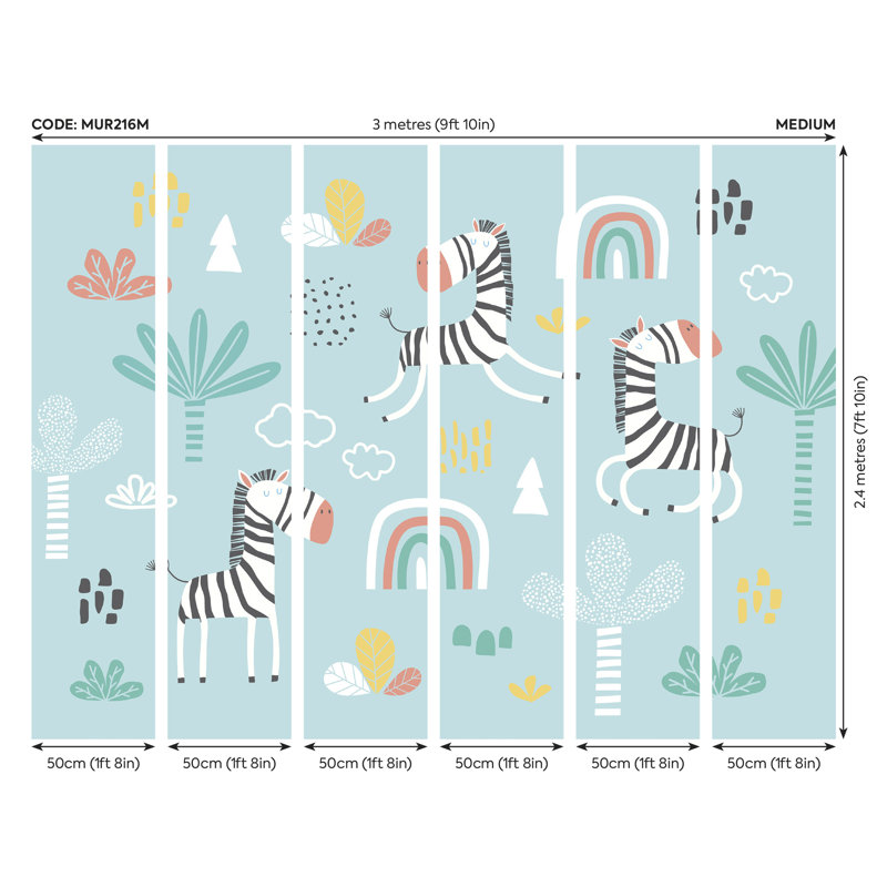 Matte Non-Pasted Wall Mural, Blue, 240cm L x 300cm W
