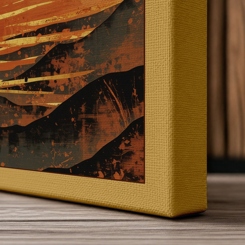 Moonlit Reflection Tree Minimalist - Wrapped Canvas, 18x12 - 45.7 x 30.5 cm, Ochre Border
