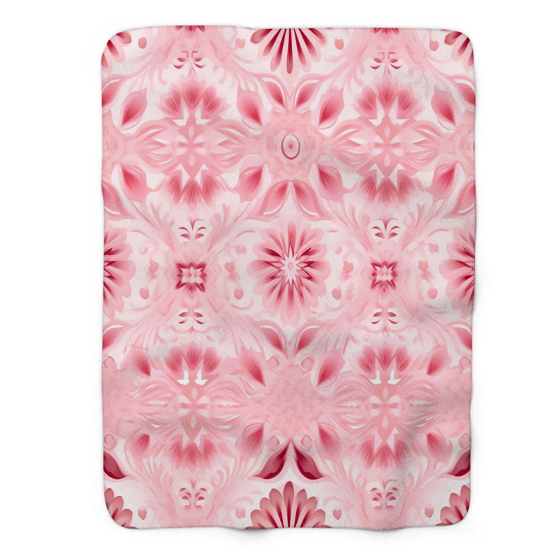Couverture en sherpa rose 1 pièce, Lit simple