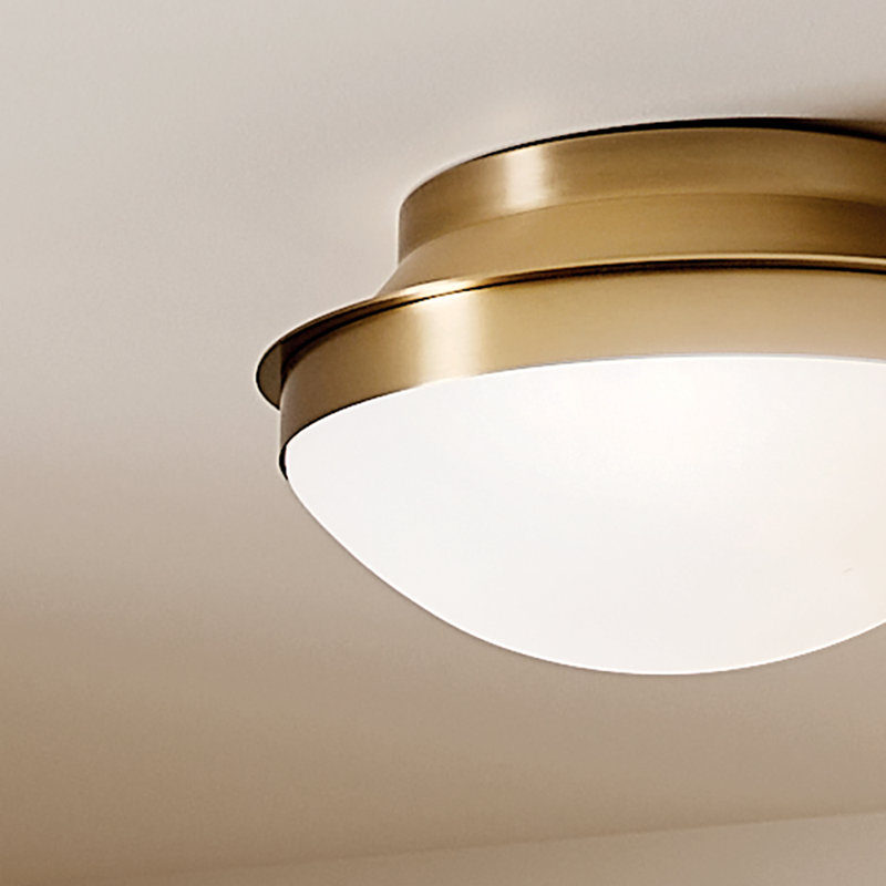 Glass Flush Mount, Brushed Natural Brass
