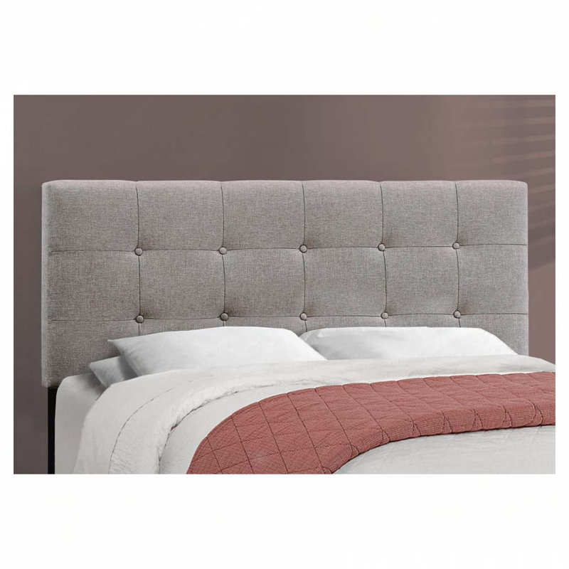 Lit plateforme en tissu d'ameublement, gris, Grand
