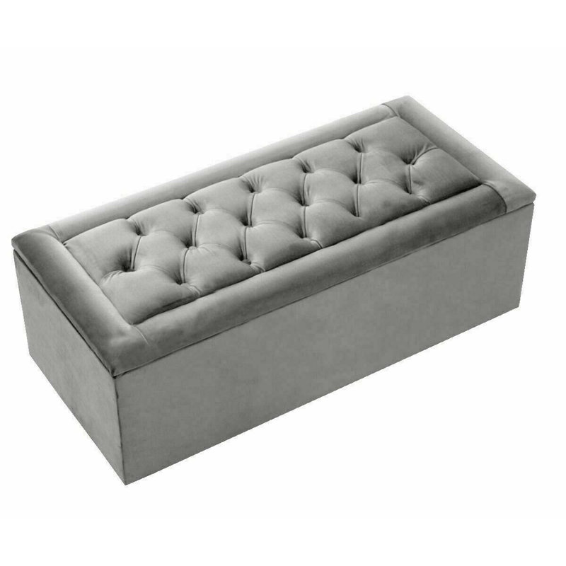 Nylah 102cm Wide Tufted Rectangle Solid Colour Ottoman with Storage