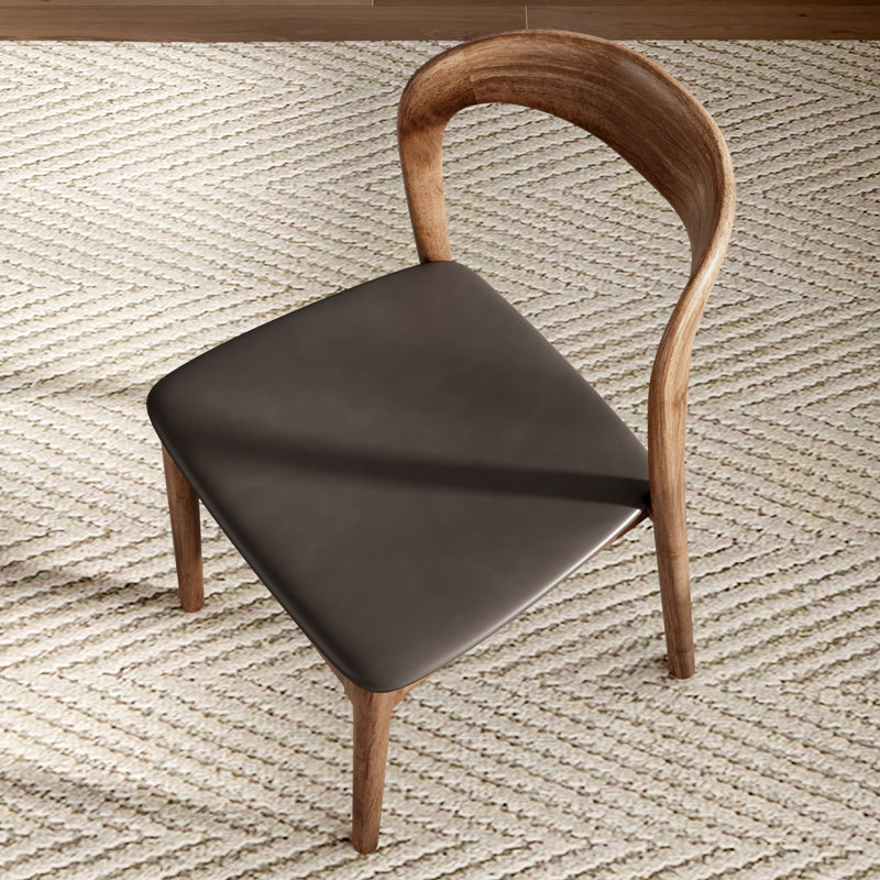 Ensemble de chaises de table de salle à manger rondes en bois massif de 5 pièces Otelia avec plateau tournant pour 4