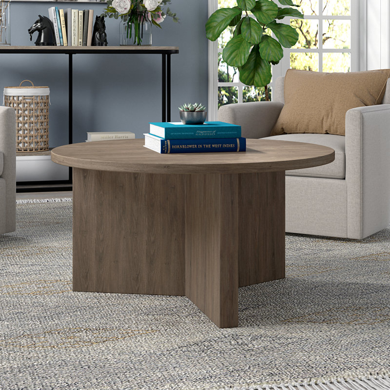 Kjartan Pedestal Coffee Table, Grey Oak