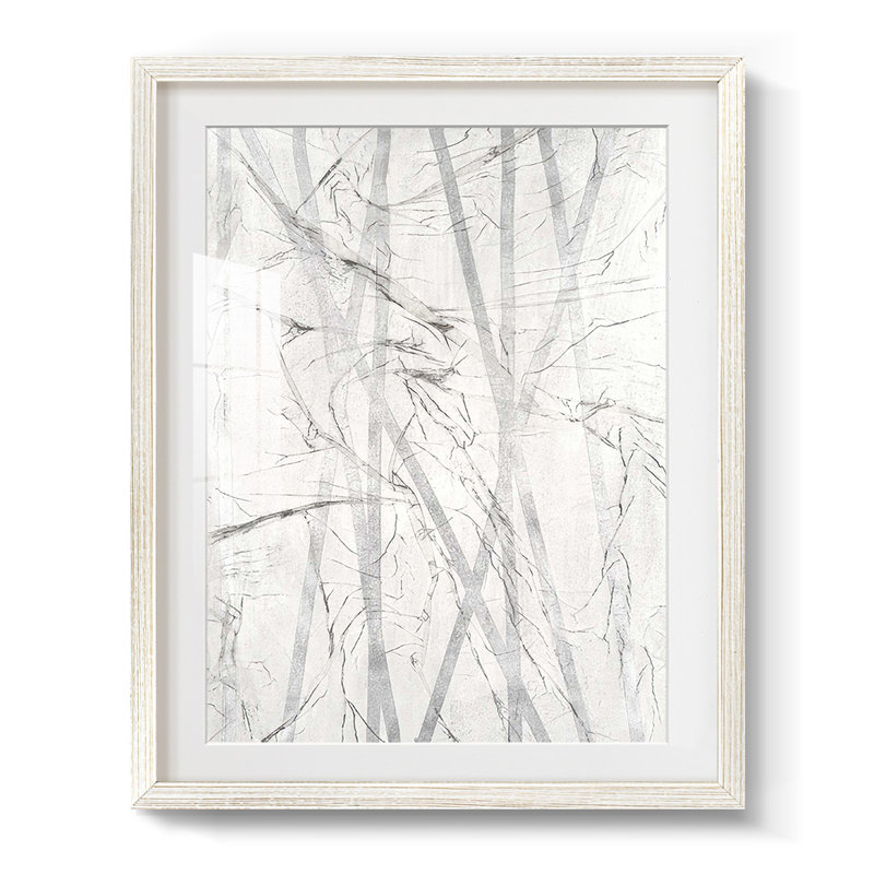Étain Forrest I - impression encadrée, H 25,5 po x l 17,5 po, Blanc