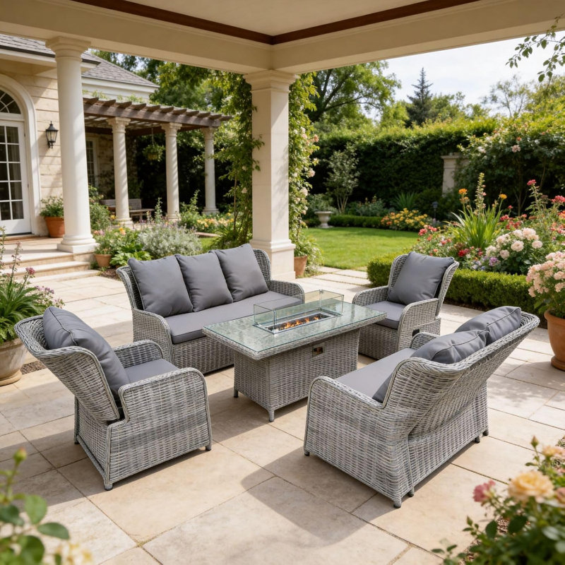 Patio Dining Set Table,, 7 Seater