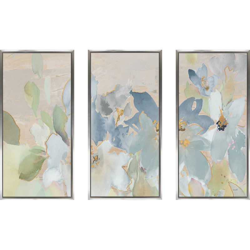 " Muted Spring Giverny " 3 - Pieces Painting Print, 64.5" W x 41.5" H