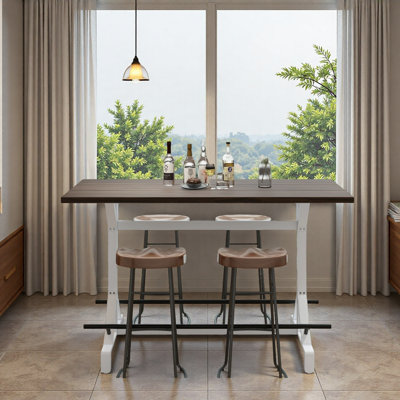 with Iron Base Dining Table