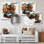 Art mural en métal bleu et orange Cottage - Cowboys-633232863