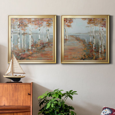 Birch Walk I - ensemble de 2 reproductions d'art sur toile
