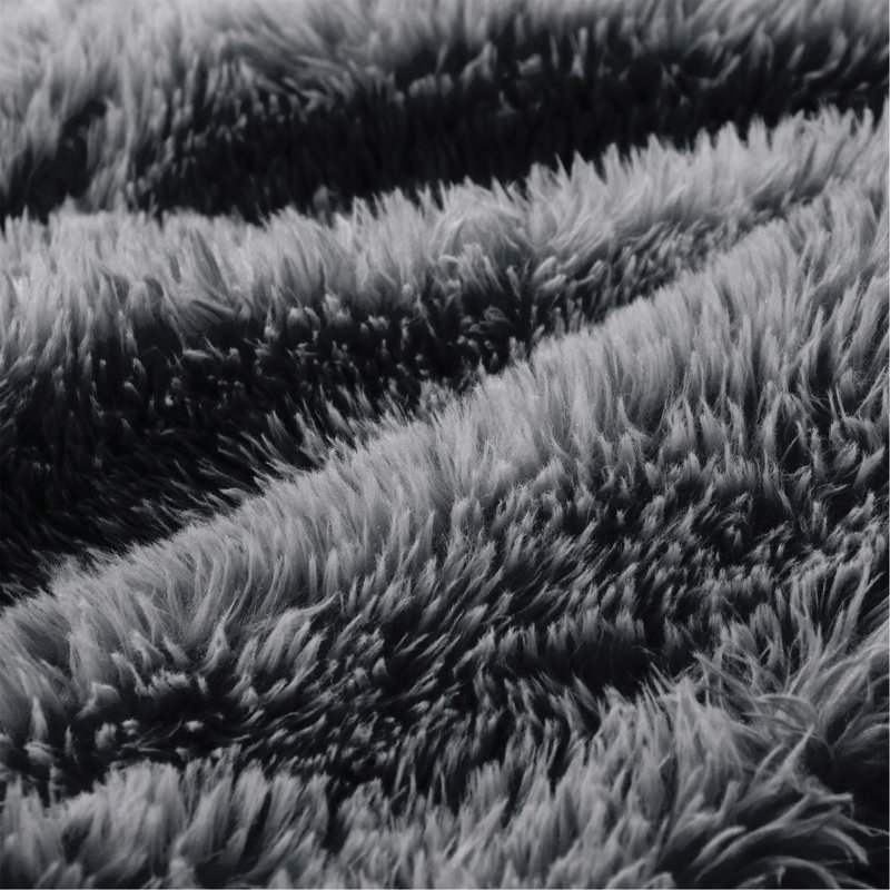 Repose-pieds en tissu moelleux gris foncé, Gris foncé
