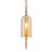 Vintage 1-Light Gold Mini Pendant Light with Amber Glass Shade, 4.7" Bell Shaped Adjustable Height Ceiling Fixture for Kitchen Island Dining Room Entryway, ETL Listed for Sloped Ceiling