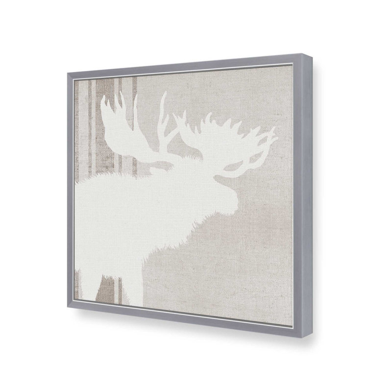 «Antlered Silhouette III», reproduction sur toile, H 21,75 po x l 21,75 po, Chrome poli