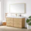Ensemble de meuble-lavabo à simple cuve 60 po Turin avec plateau en pierre composite à grain blanc Turin-547642968