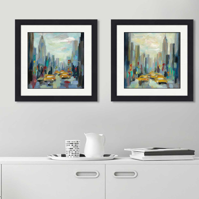 Manhattan Sketches I par Silvia Vassileva - ensemble de 2 reproductions de cadres photo, H 16,5 po x l 33 po x P 1 po
