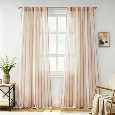 Rideaux semi-transparents avec passe-tringle Farmhouse