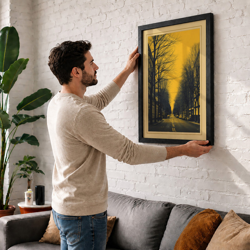 Urban Corridor at Dusk Minimalist - Framed Print, A2 - 59.4 x 42.0 cm, Unframed