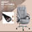 Massage Office Chair With 6 Vibration Points, Heated Reclining Computer Chair, Swivel Desk Chair With Adjustable Height And Footrest, Gray