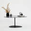 Table basse industrielle moderne avec plateau 100% verre trempé, 35,4 x 15,7 x 23,6 pouces | Pieds robustes en métal, finition gris foncé et noir | Démonté pour un assemblage facile, parfait pour le salon et le bureau-2077193406-2077193404