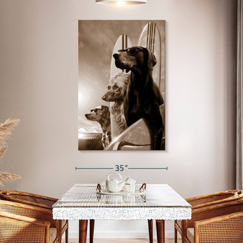 Ketti Surfing Dogs, 51" H x 34" W