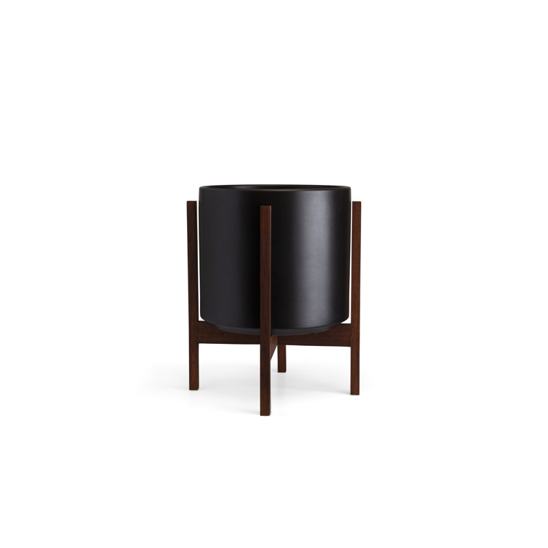 Keyes Pot Planter, Black/Dark, 16.25'' H x 13.5'' W x 13.5''