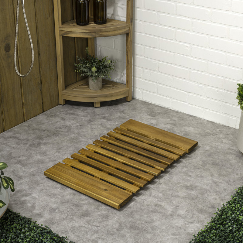 Tapis de douche intérieur / extérieur Paige Modern Classic, Rectangle L 26 po x l 16 po, Naturel