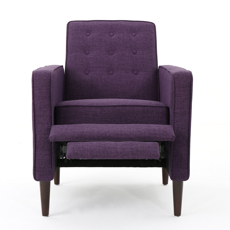 Mid-Century Modern Recliner Pushback chair, Purple
