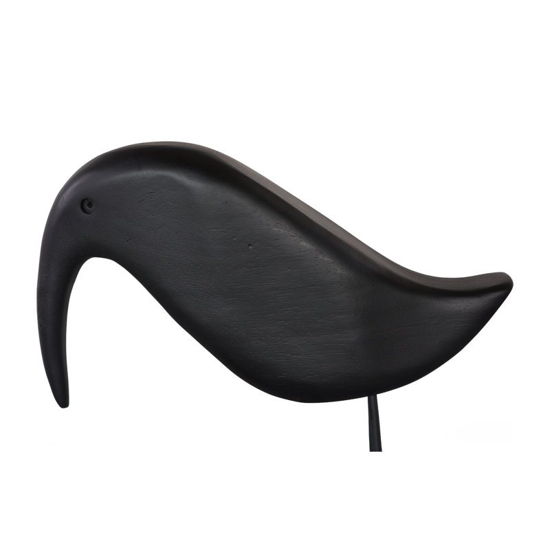Caldwell Solid Wood Bird Figurine, Black