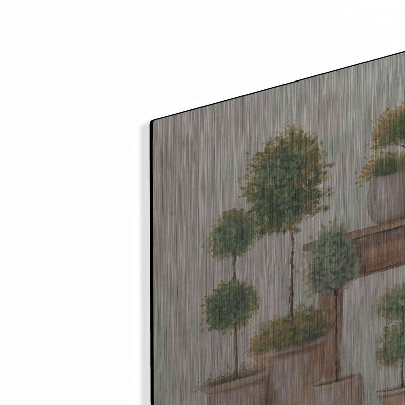 «Potting Bench & Topiaries I» par Pam Britton, H 16 po x l 12 po