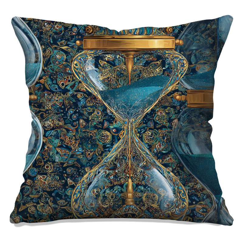 Coussin de sablier, objet à double face, 14 X 14 pouces