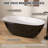 65 Inch Freestanding Soaking Acrylic Bathtub with Integrated Slotted Overflow and Chrome Anti-clogging Drain-91884713