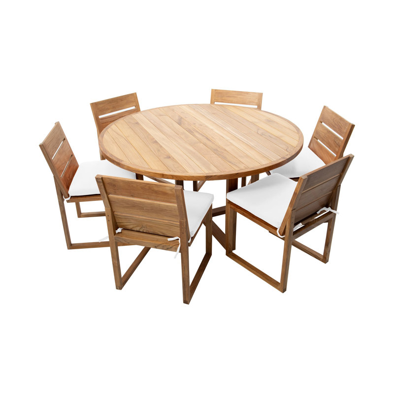 Venice 7 - Piece Solid Wood Dining Set, Granite