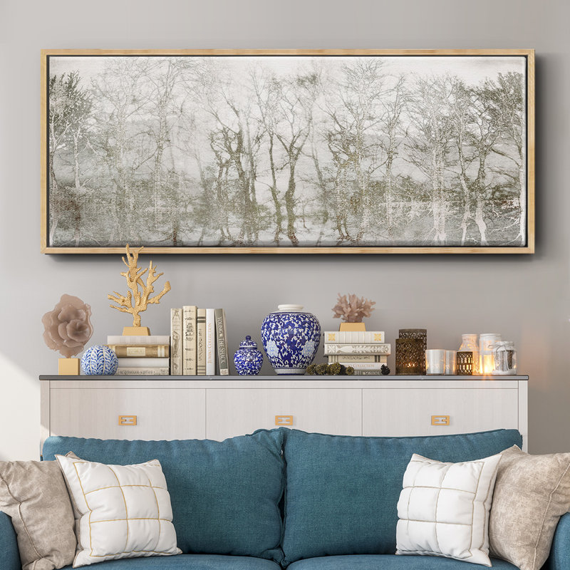 Shimmering Trees - Impression sur cadre flottant, Naturel, H 12 po x l 30 po x P 1,5 po