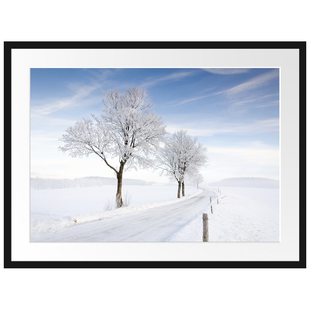 Gerahmtes Poster Baum im Schnee