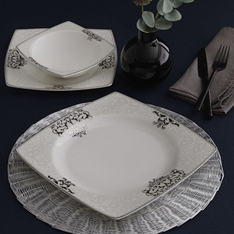 Porcelain China Dinnerware Set 85 Piece - Service for 12