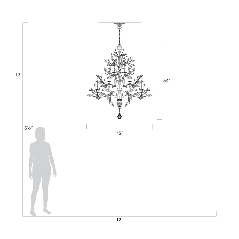 Lustre rond 45 po Crystal Laurel, Or