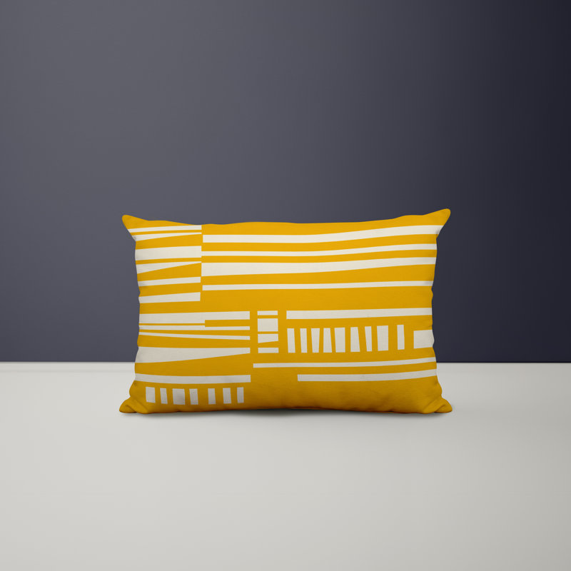 Housse et insert de coussin rectangulaire en polyester pour l'intérieur et l'extérieur, Jaune
