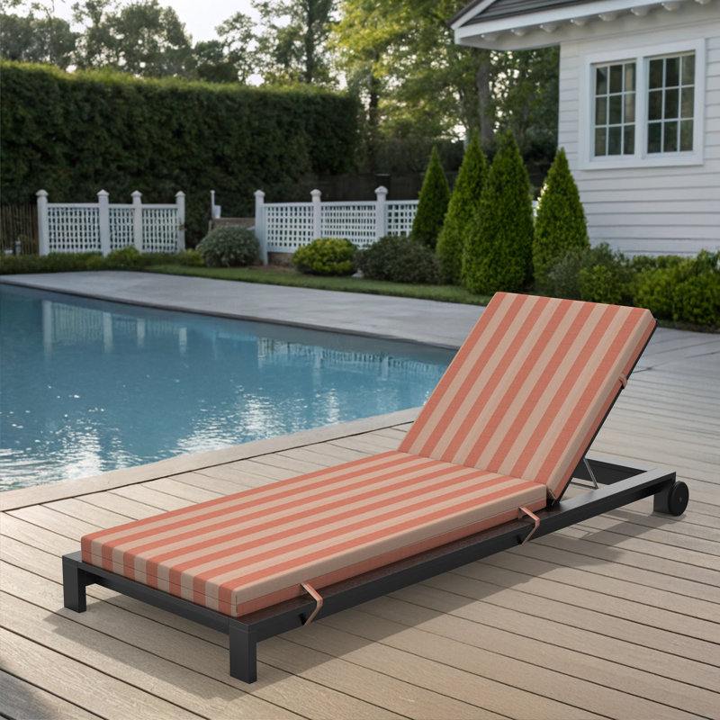 Coussin de chaise longue d'extérieur Lani Sunbrella®, L 25 po x P 50 po, Rosé expressif