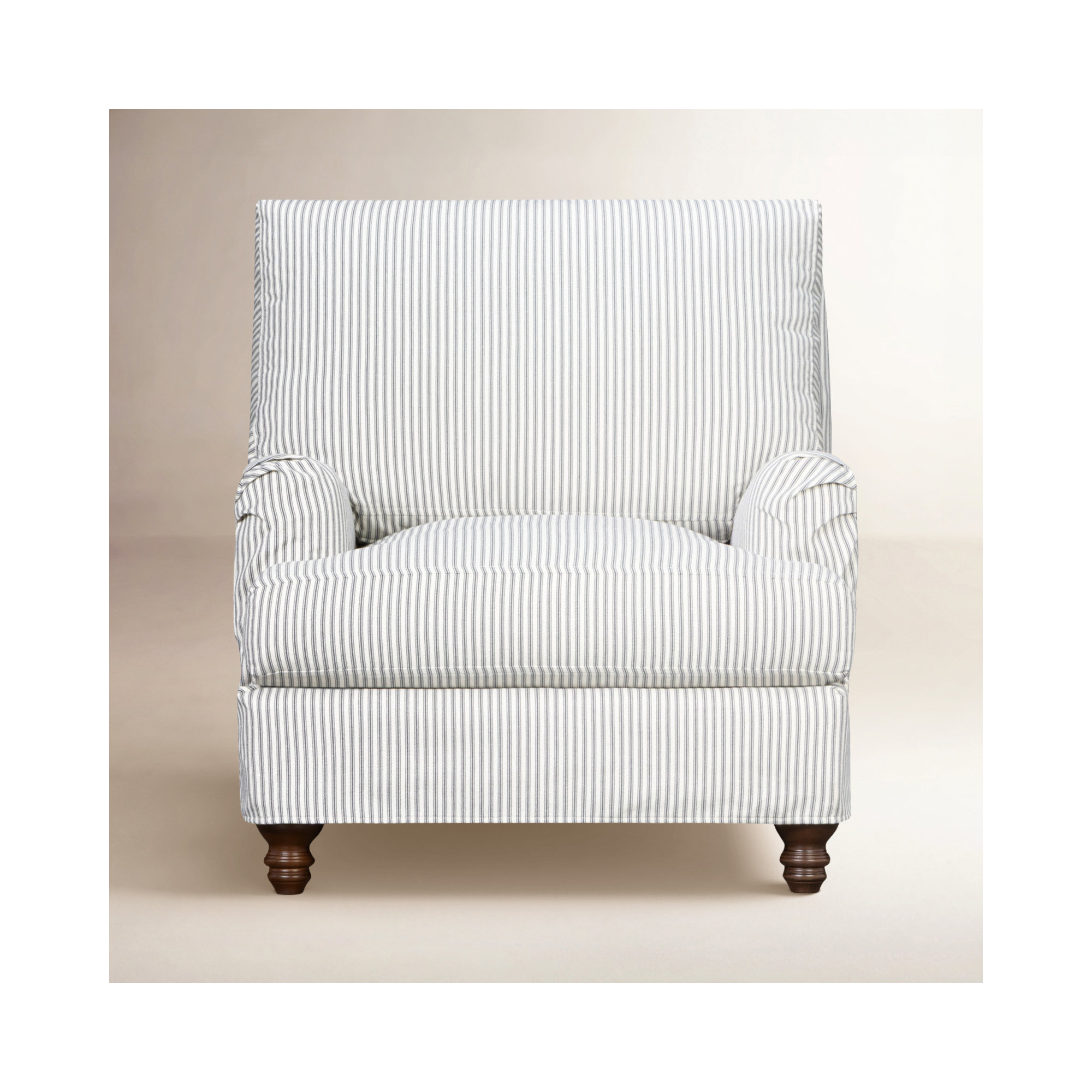 Walters Slipcovered Chair, Apollo Pebble Boucle