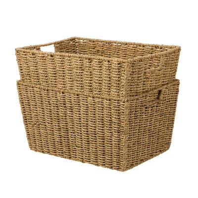 Vonhaus Seagrass and Steel Decorative Basket