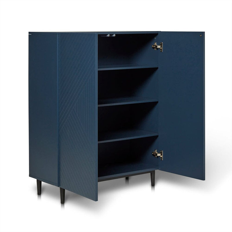 Addae 8 Pair Shoe Storage Cabinet, Blue