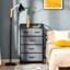 Commode 5 pièces en tissu gris