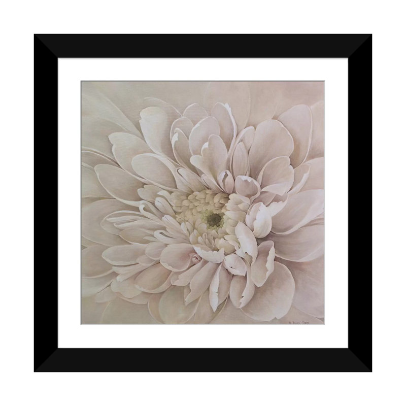 « prettiness », impression sur toile, H 16 po x l 16 po x P 1 po, Papier avec cadre noir, Blanc